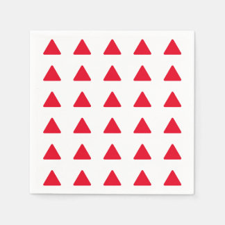 Serviette En Papier Rouge Blanc Triangle Motif Art moderne