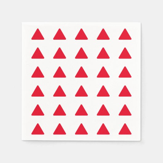 Serviette En Papier Rouge Blanc Triangle Motif Art moderne (Devant)