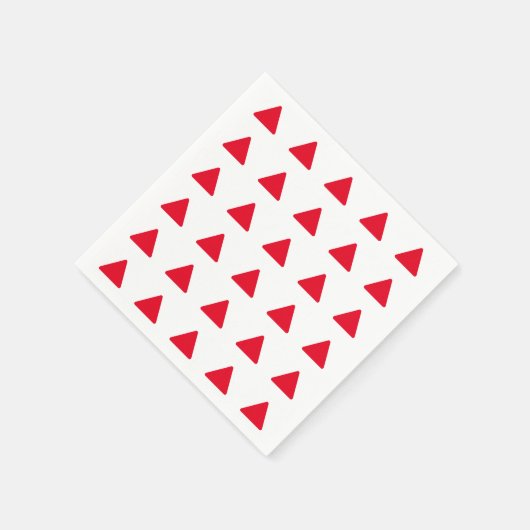 Serviette En Papier Rouge Blanc Triangle Motif Art moderne (Coin)