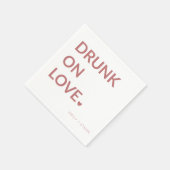 Serviette En Papier Rouge Blanc Valentine's Drunk on Love Mariage (Coin)