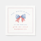 Serviette En Papier Rouge Bleu 4 juillet BBQ Classic Preppy Bow (Devant)
