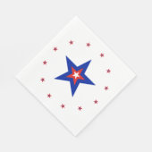 Serviette En Papier Rouge/Bleu/Blanc Étoile Anneau + Bleu/Rouge/Blanc (Coin)