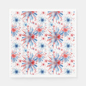 Serviette En Papier Rouge Bleu Blanc Feu d'artifice Naples (Devant)