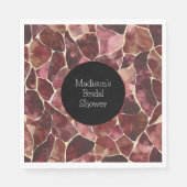 Serviette En Papier Rouge Bourgogne Chic Abstrait Baby Shower (Devant)