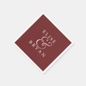 Serviette En Papier Rouge Bourgogne Simple Moderne Élégant Mariage Nap (Coin)