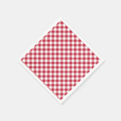 Serviette En Papier Rouge Cerise Gingham Rétro (Coin)