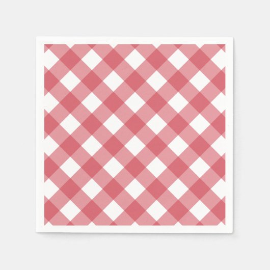 Serviette En Papier Rouge classique En vichy barbecue fête d'été servi (Devant)