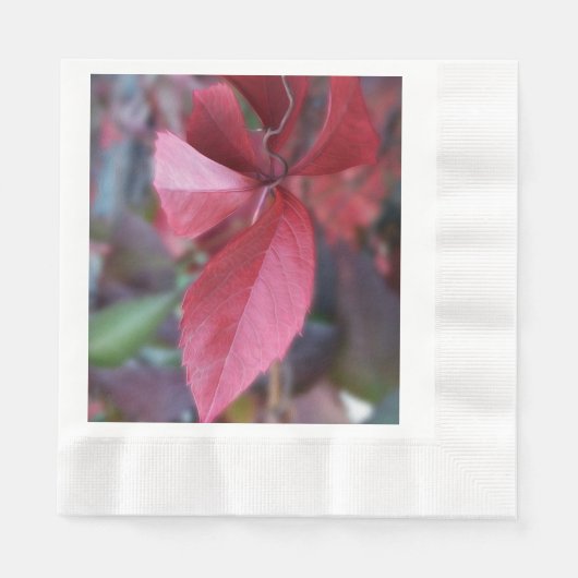 Serviette En Papier Rouge d'automne (Devant)