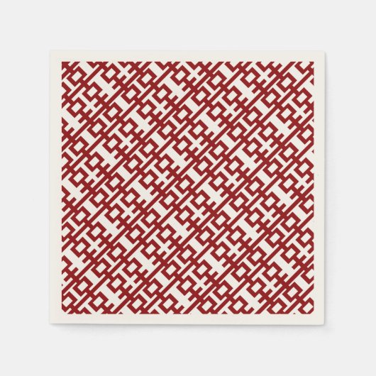 Serviette En Papier Rouge Double Bonheur Mariage chinois Papier Napkin (Devant)