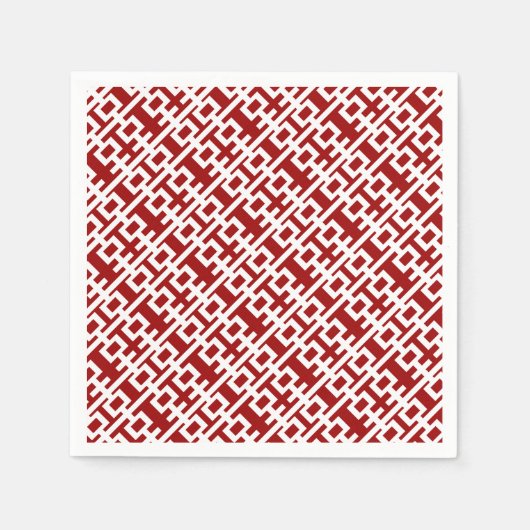 Serviette En Papier Rouge Double Bonheur Mariage chinois Papier Napkin (Devant)