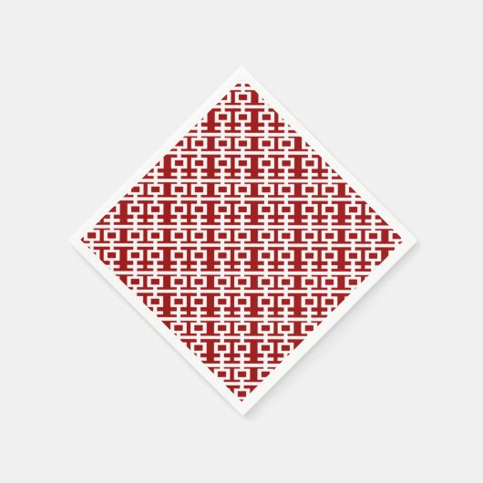 Serviette En Papier Rouge Double Bonheur Mariage chinois Papier Napkin (Coin)