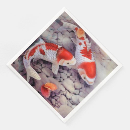 Serviette En Papier Rouge et blanc (Coin)