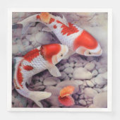 Serviette En Papier Rouge et blanc (Devant)