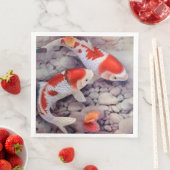 Serviette En Papier Rouge et blanc (En situation)