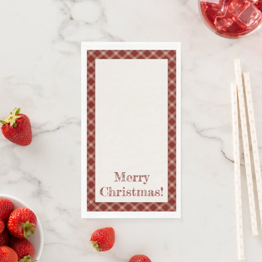 Serviette En Papier Rouge et blanc (En situation)