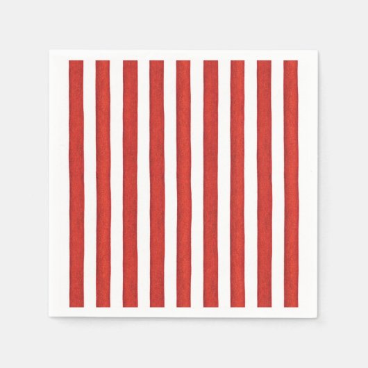 Serviette En Papier Rouge et blanc (Devant)