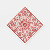 Serviette En Papier rouge et blanc, bandana ethnique (Coin)