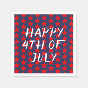 Serviette En Papier Rouge Et Bleu 4 juillet Joyeux