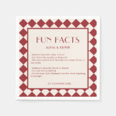 Serviette En Papier Rouge et crème Retro Bold Fun Fun Fun Mariage (Devant)