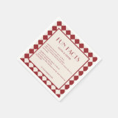 Serviette En Papier Rouge et crème Retro Bold Fun Fun Fun Mariage (Coin)