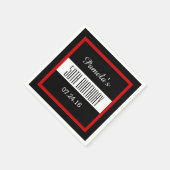 Serviette En Papier Rouge et noir 50e anniversaire Custom V014 (Coin)