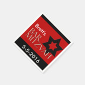 Serviette En Papier Rouge et noir Designer Bar Mitzvah Napkins (Coin)