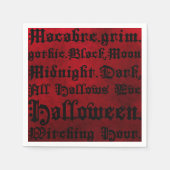 Serviette En Papier Rouge et noir Grunge gothique (Devant)