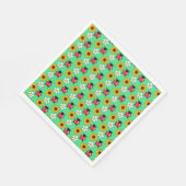Serviette En Papier Rouge Et Noir Ladybug Avec Fleurs (Coin)