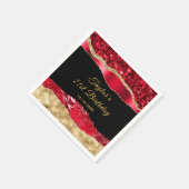Serviette En Papier Rouge et or Glam Tears Anniversaire (Coin)