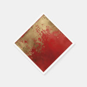 Serviette En Papier Rouge et Or Grunge (Coin)