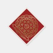 Serviette En Papier Rouge et or Mandala Mariage indien Napkin (Coin)