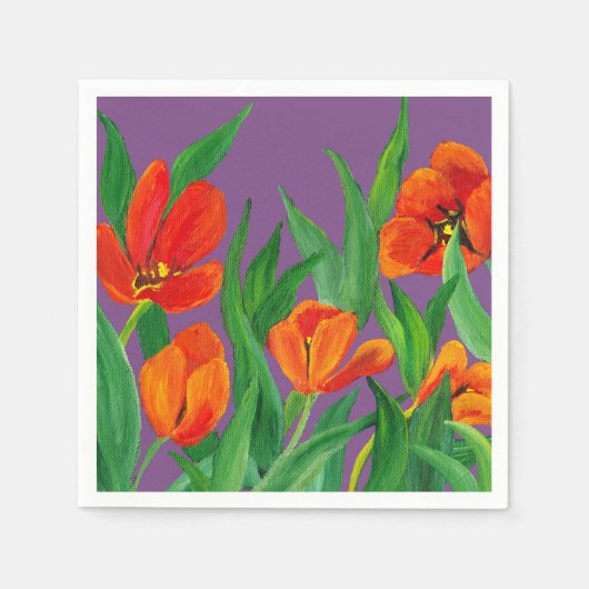 Serviette En Papier Rouge et pourpre (Devant)