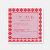 Serviette En Papier Rouge et rose Retro Bold Fun Fun Fun Mariage (Devant)