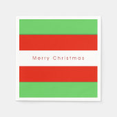 Serviette En Papier Rouge et vert Gras Gris Joyeux Noël (Devant)