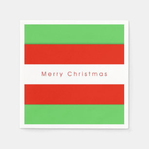 Serviette En Papier Rouge et vert Gras Gris Joyeux Noël