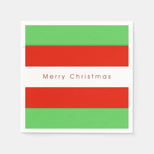 Serviette En Papier Rouge et vert Gras Gris Joyeux Noël (Devant)