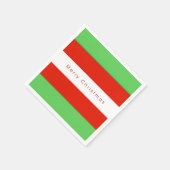 Serviette En Papier Rouge et vert Gras Gris Joyeux Noël (Coin)