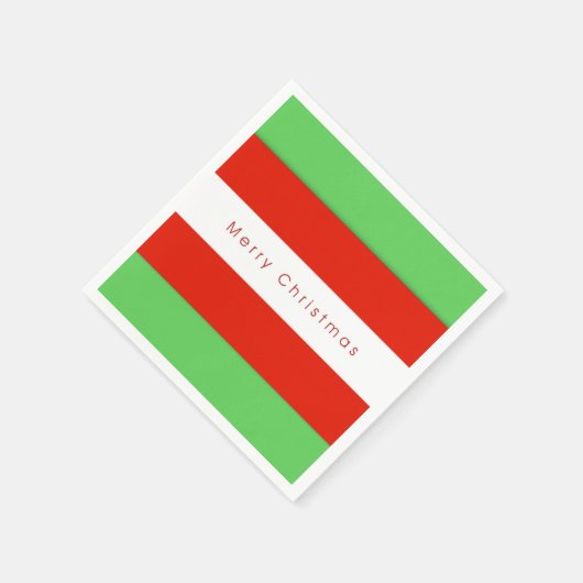 Serviette En Papier Rouge et vert Gras Gris Joyeux Noël (Coin)