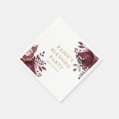 Serviette En Papier Rouge Floral Chrétien Mère et Blessure Bébé (Coin)