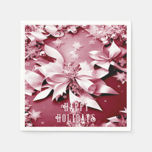 Serviette En Papier Rouge Floral Noël Papier de Noël Napkin