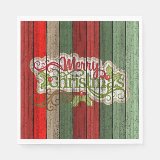 Serviette En Papier Rouge foncé Vert Patiné Planes Motif (Devant)