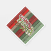 Serviette En Papier Rouge foncé Vert Patiné Planes Motif (Coin)