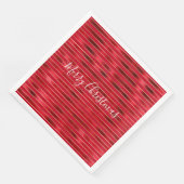 Serviette En Papier Rouge Glam Gold Stripes (Coin)