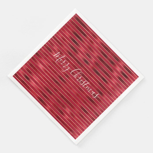 Serviette En Papier Rouge Glam Gold Stripes (Coin)