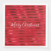 Serviette En Papier Rouge Glam Gold Stripes (Devant)