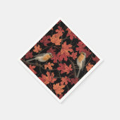 Serviette En Papier Rouge-gorges dans l'érable (Coin)