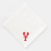 Serviette En Papier Rouge Homard Blanc Preppy Côté Simple Amusement (Coin)