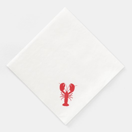Serviette En Papier Rouge Homard Blanc Preppy Côté Simple Amusement (Coin)