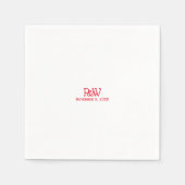 Serviette En Papier Rouge Hot Love Typographie Mariage Napkin (Devant)
