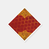 Serviette En Papier Rouge Incandescent Or Royal Thème Indien Arabe Mar (Coin)